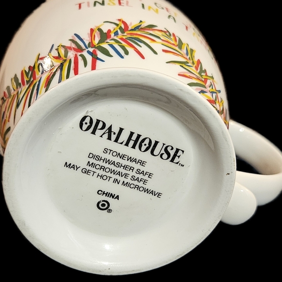 Opal House Mug Don’t Get your Tinsel in a Tangle.  Cheerful Christmas Mug Cup. - Picture 6 of 7
